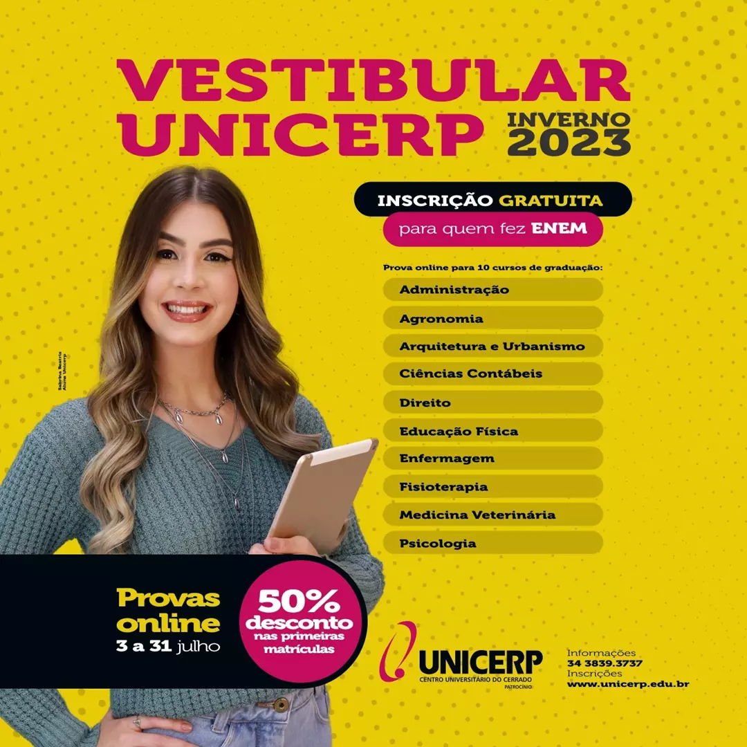 Unicerp abre inscrições para o Vestibular de julho